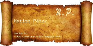 Matisz Péter névjegykártya