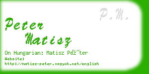 peter matisz business card